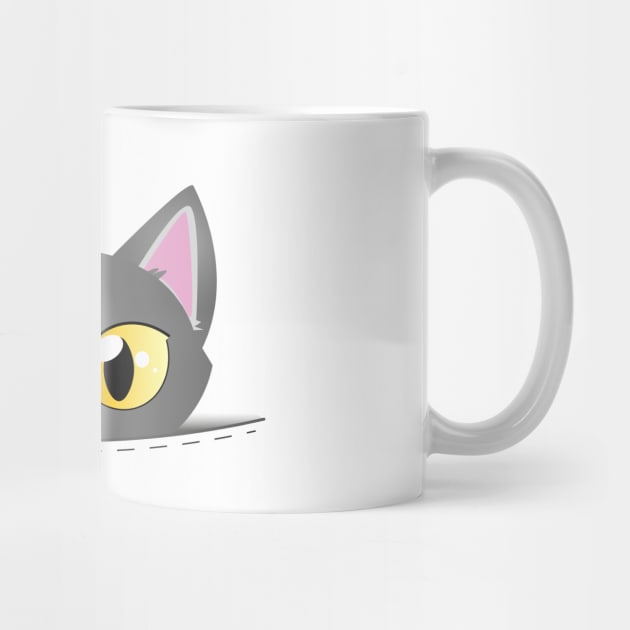 3D effect peeping cat from pocket - Pop up from pouch chibi pet, animal lover gift by DeMonica